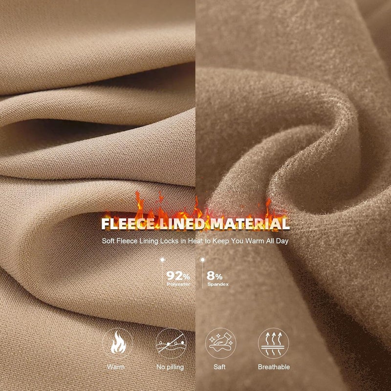 Hi Clasmix Fleece Lined Leggings Women - Seamless Thermal Winter High Waisted Tummy Control Thick Warm Yoga Pants - Image 2